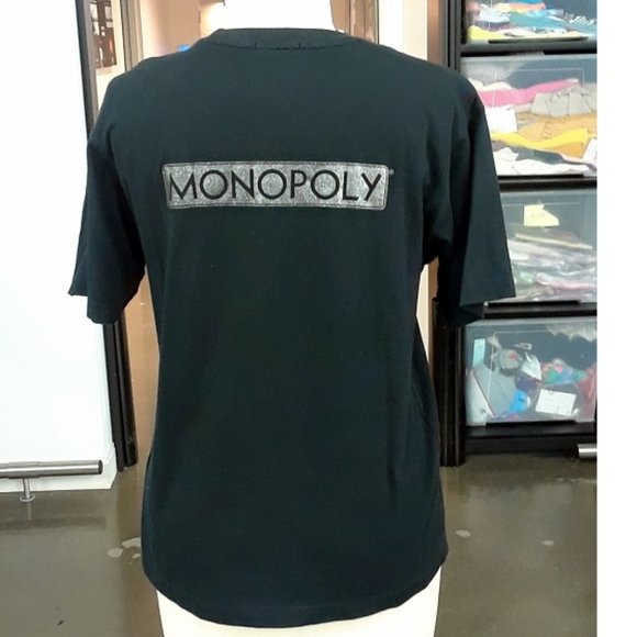 Black Short Sleeve Monopoly Printed t-shirt - Picture 3 of 4